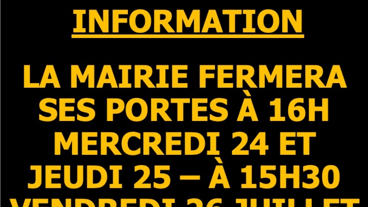 HORAIRES MAIRIE