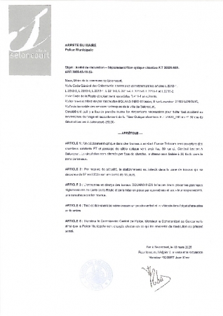 ARR20250318-33 Arrêté circulation passage cable fibre optique 59 rue du Général Leclerc