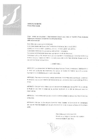 ARR20250325-38 Arrêté de circulation et de stationnement place Ambroise Croizat - Service Logistique - 8 avril 2025