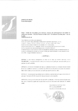 ARR20250402-46 Arrêté de circulation pour travaux - rue dela Pâle - COLAS Franche comté Nord - dépose de repose de bornes plastiques (3)