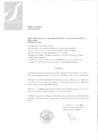 ARR20250415-54 Fermeture place CROIZAT - Marché aux fleurs le 17 mai