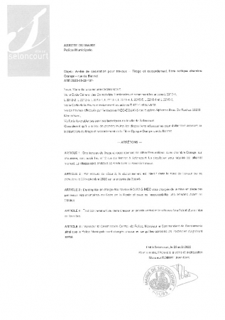 ARR20250829-107 Arrêté de circulation travaux tirage et raccordement fibre optique sur chaussée - rue du Bannot