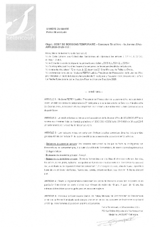 ARR20250926-113 Arrêté autorisation débit de boissons temporaires la Jeanne d'Arc compétition tir à l'arc