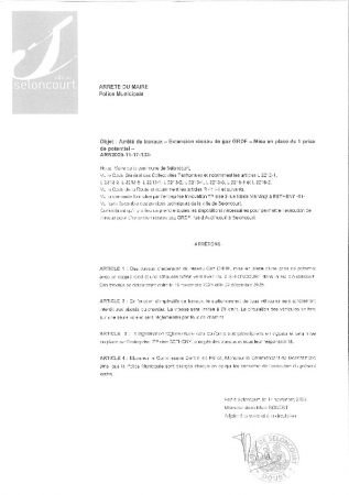 ARR20251117-133 Arrêté de circulation pour travaux GRDF entreprise ITP rue d'Audincourt du 18 novembre au 02 décembre 2025