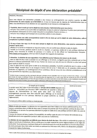 Récépissé de dépot DP 25 00099