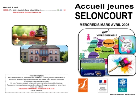 programme Ados Mercredis Mars avril 26