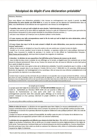 Récépissé de dépot DP 26 00023