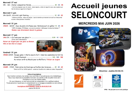 programme Ados Mercredis Mai Juin 2026