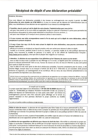 Récépissé de dépot DP 26 00030