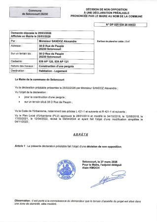 DP 26 00022 SANDOZ Alexandre