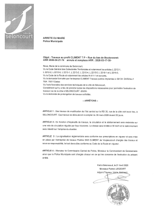 ARR2026-04-21-74  Travaux CLIMENT TP rue du bas de boutonneret annulet et remplace ARR 2026-03-17-30