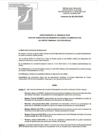 ARR20290429-80 NOMINATION MEMBRE CA CCAS VISE