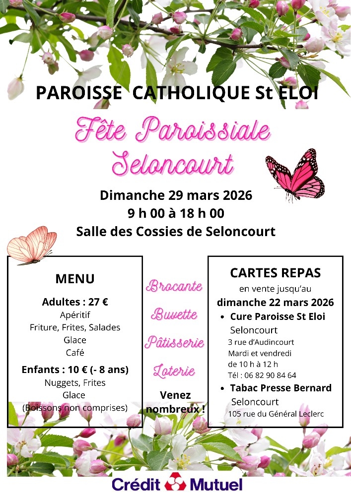 Fleurs de pécher - Affiche fête paroissiale