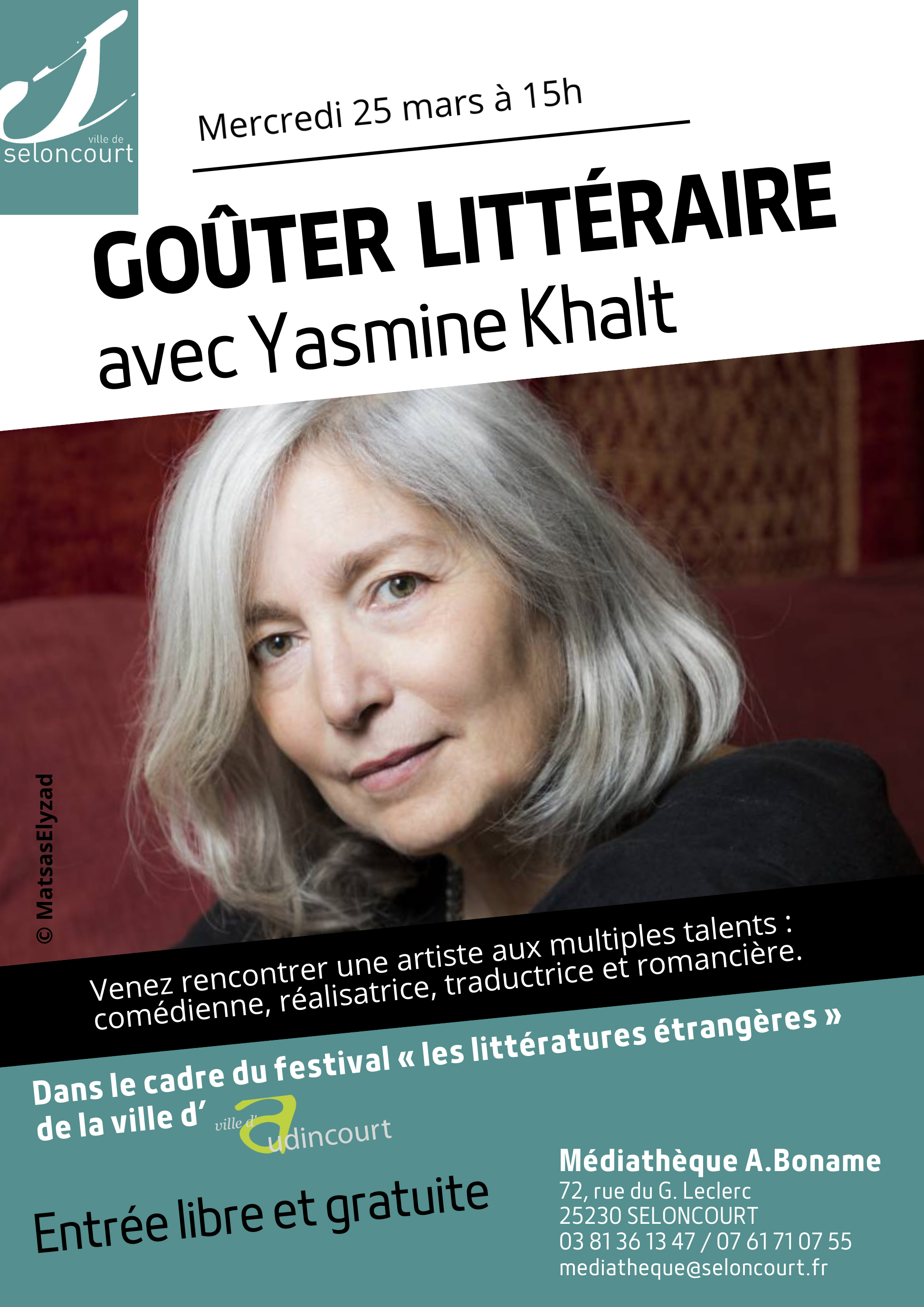 littérature étrangères yasmine Khalt affiche A3